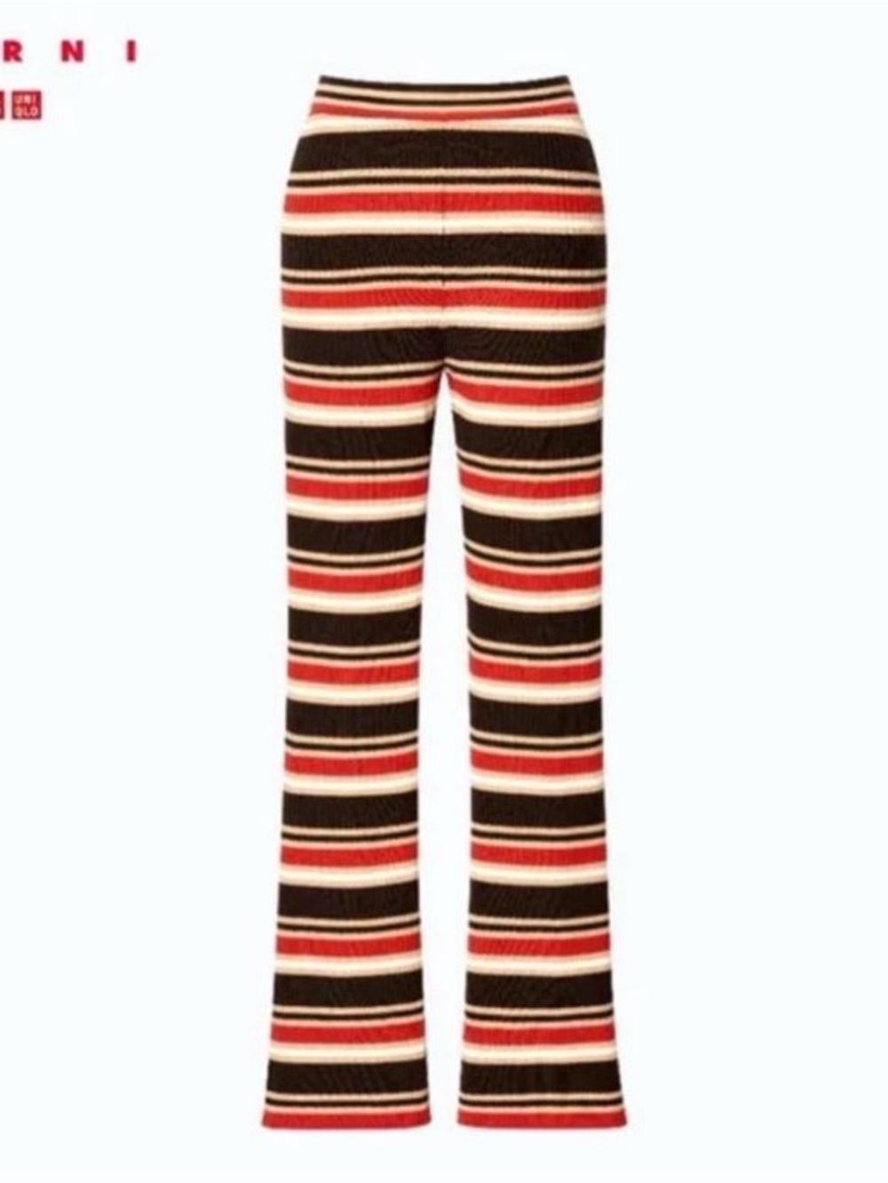 UNIQLO and MARNI Merino Blend Ribbed Border Semi-Flare Knitted Pants